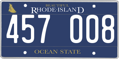 RI license plate 457008