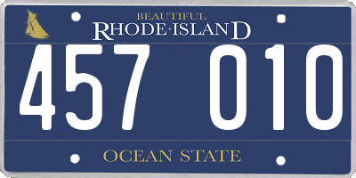 RI license plate 457010