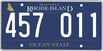 RI license plate 457011