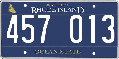 RI license plate 457013