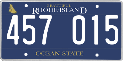 RI license plate 457015