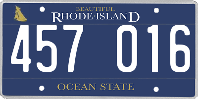 RI license plate 457016