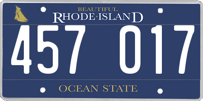 RI license plate 457017
