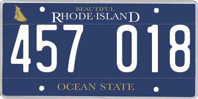 RI license plate 457018
