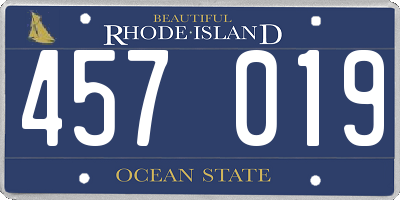 RI license plate 457019