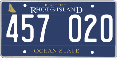 RI license plate 457020