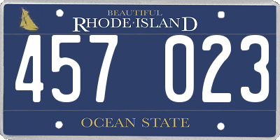 RI license plate 457023
