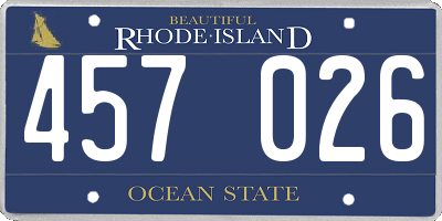 RI license plate 457026