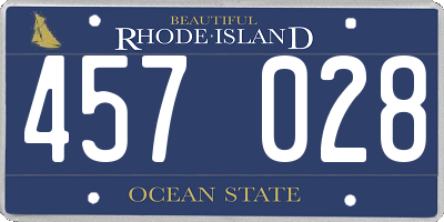 RI license plate 457028