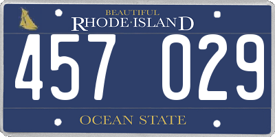RI license plate 457029
