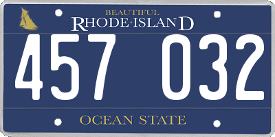 RI license plate 457032