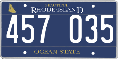 RI license plate 457035