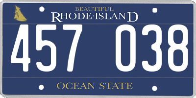 RI license plate 457038