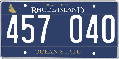RI license plate 457040