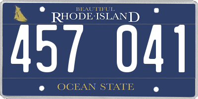 RI license plate 457041