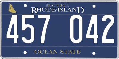 RI license plate 457042