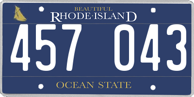 RI license plate 457043