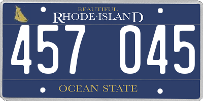 RI license plate 457045