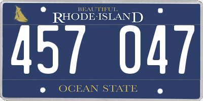 RI license plate 457047