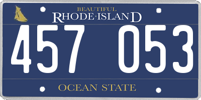 RI license plate 457053