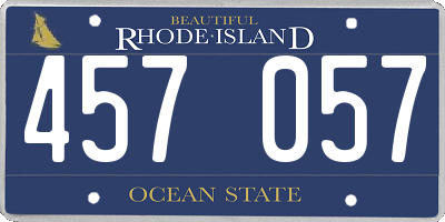 RI license plate 457057