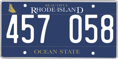 RI license plate 457058