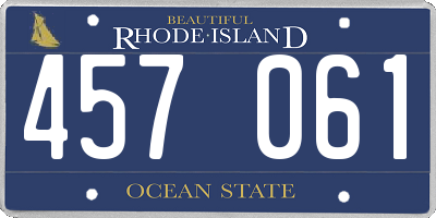 RI license plate 457061