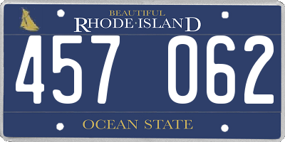 RI license plate 457062