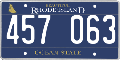 RI license plate 457063