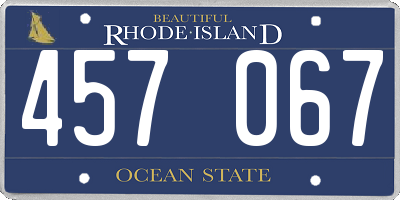 RI license plate 457067