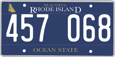 RI license plate 457068