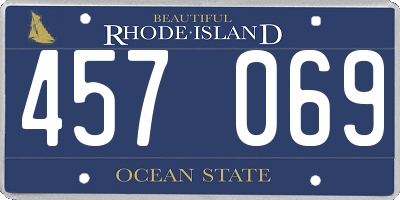 RI license plate 457069