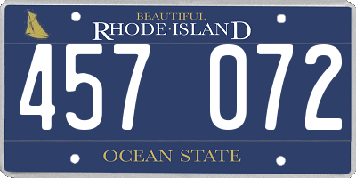 RI license plate 457072