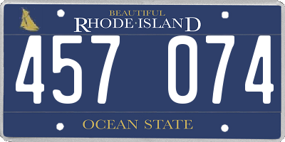 RI license plate 457074