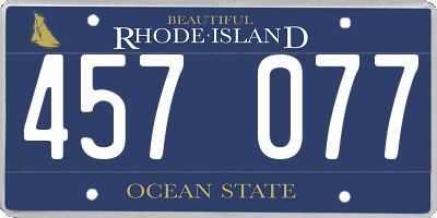 RI license plate 457077