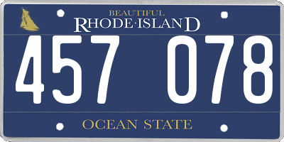 RI license plate 457078