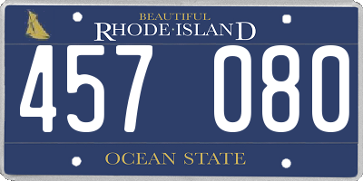 RI license plate 457080