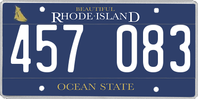 RI license plate 457083