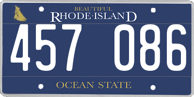 RI license plate 457086