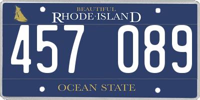 RI license plate 457089