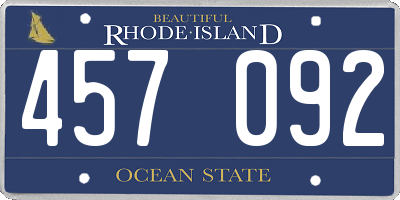RI license plate 457092