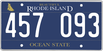 RI license plate 457093