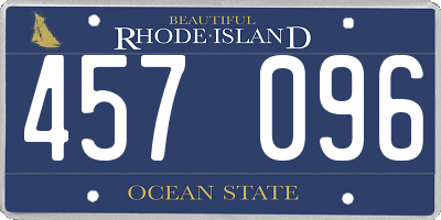 RI license plate 457096