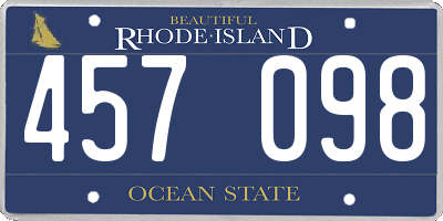 RI license plate 457098