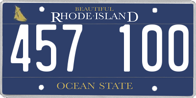 RI license plate 457100