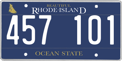 RI license plate 457101