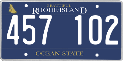 RI license plate 457102