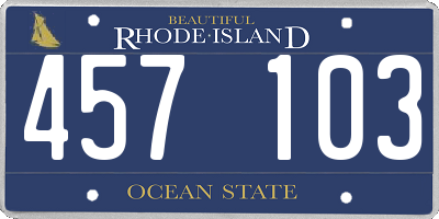 RI license plate 457103