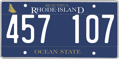 RI license plate 457107