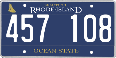 RI license plate 457108